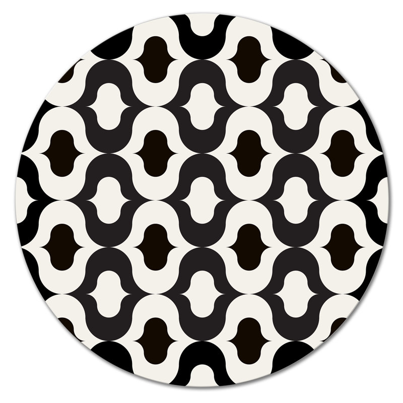 Corrigan Studio® Black And White Retro Geometrics Patterned Metal